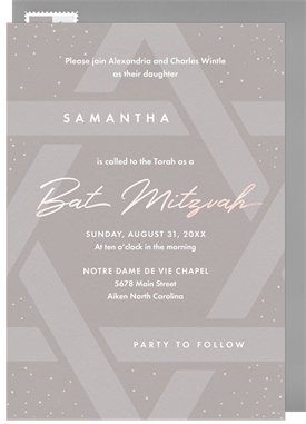 'Contemporary Star' Bat Mitzvah Invitation