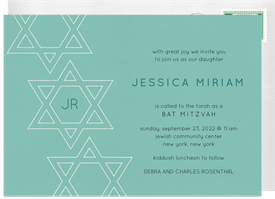 'Star Trio' Bat Mitzvah Invitation
