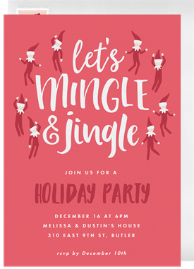 'Party Elves' Holiday Party Invitation