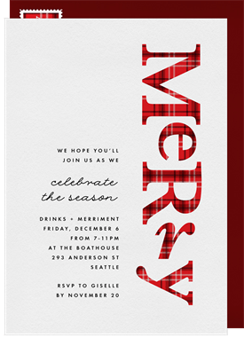 'Plaid Merry' Holiday Party Invitation
