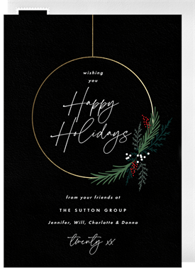 'Wire Wreath' Business Holiday Greetings Card