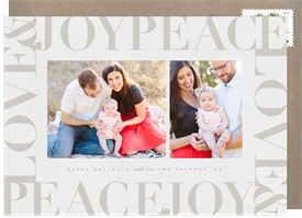 'Peace Love Joy Border' Holiday Greetings Card