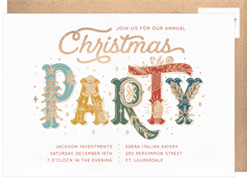 'Party Icons' Business Holiday Party Invitation
