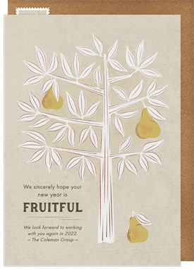 'Pear Tree' Business Holiday Greetings Card