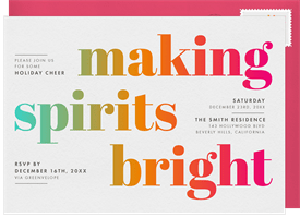 'Bright Spirits' Holiday Party Invitation