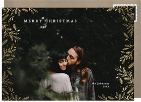 'Gilded Winter Greenery' Christmas Greetings Card