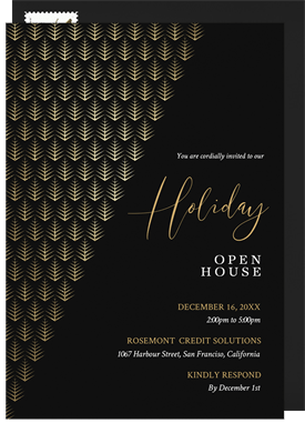'Tree Pattern' Holiday Party Invitation