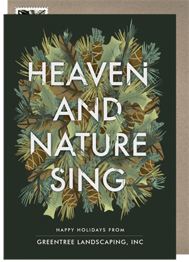'Heaven and Nature Foliage' Business Holiday Greetings Card