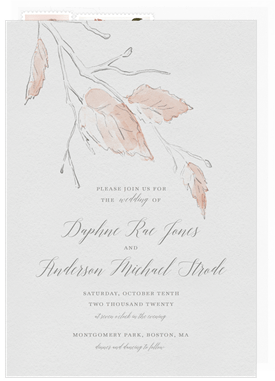 'Romantic Leaves' Wedding Invitation