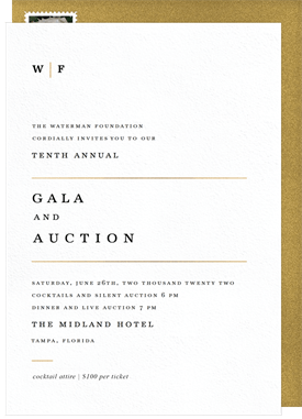 'Modern Type' Gala Invitation