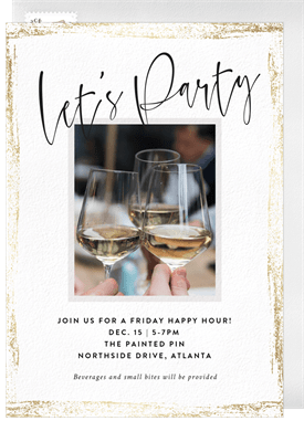 'Brushed Edges' Happy Hour Invitation