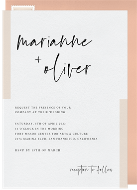 'Bar Accents' Wedding Invitation