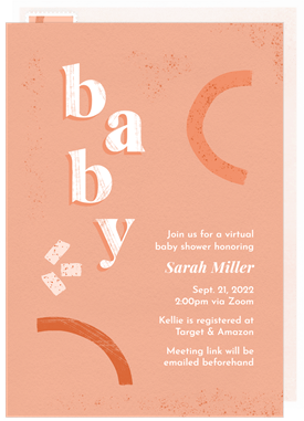 'Abstract Boho Baby' Virtual / Remote Invitation