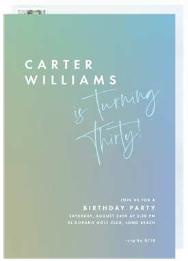 'Informal' Adult Birthday Invitation