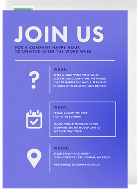 'Modern Icons' Happy Hour Invitation