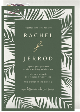 'Laser-Cut Palms' Wedding Invitation