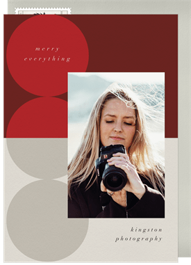 'Modern Circles' Business Holiday Greetings Card