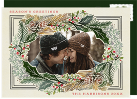 'Pinecone Frame' Holiday Greetings Card