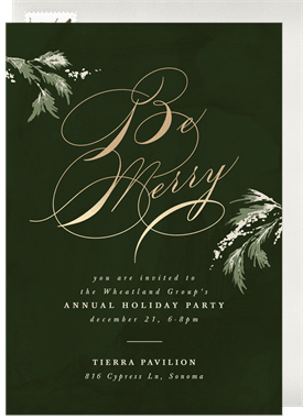 'Be Merry' Business Holiday Party Invitation