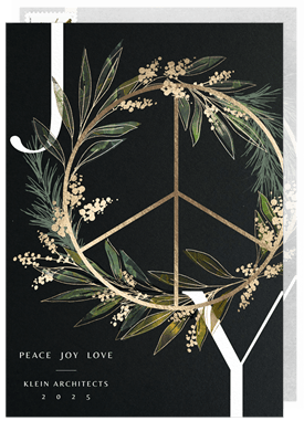 'Peace Sign Joy' Business Holiday Greetings Card