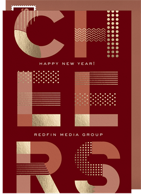'Geometric Cheers' Business Holiday Greetings Card