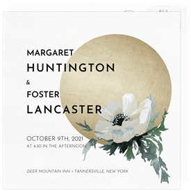 'Gilded Full Moon' Wedding Invitation