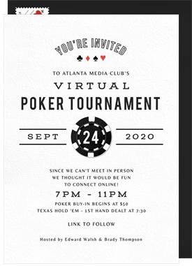 'Stacked Chips' Virtual / Remote Invitation