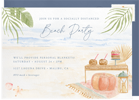 'Boho Beach Party' Social Distancing Invitation
