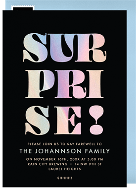 'Surprise!' Going Away Party Invitation