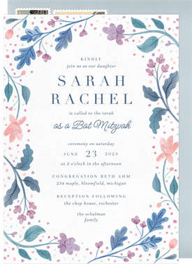 'Arboreal' Bat Mitzvah Invitation
