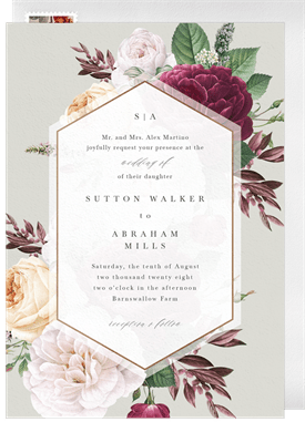 'Romantic Vintage Blooms' Wedding Invitation