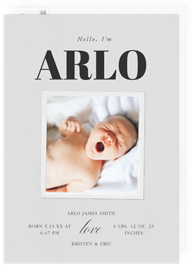 'Scrapbook Snapshot' Birth Announcement