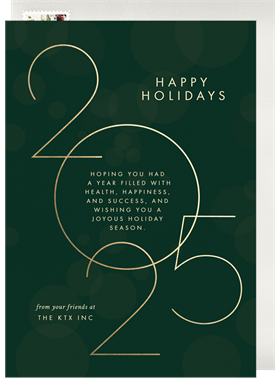 'Year End Wishes' Business Holiday Greetings Card