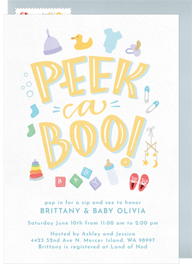 'Peek-a-boo' Baby Shower Invitation