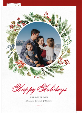 'Classic Wreath' Holiday Greetings Card
