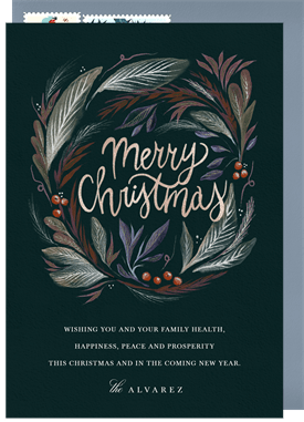 'Merry Christmas Botanicals' Holiday Greetings Card