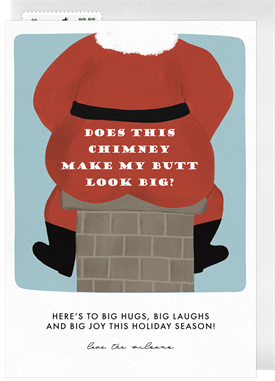 'Up On The Chimney' Holiday Greetings Card