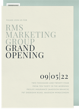 'Simply Professional' Grand opening Invitation