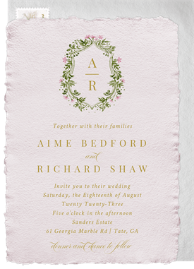 'Floral Monogram' Wedding Invitation