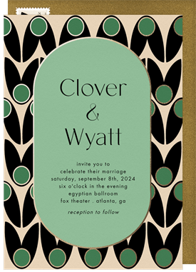 'Modern Deco Inspired' Wedding Invitation