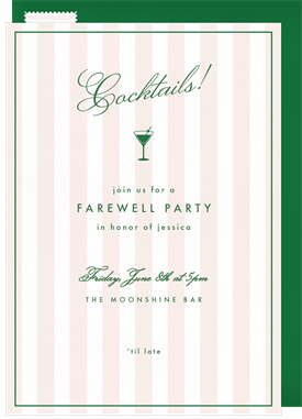 'Highball Happy Hour' Going Away Party Invitation