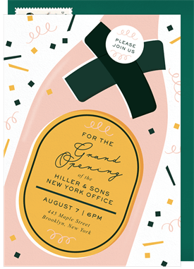 'Pop The Cork' Grand opening Invitation