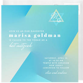 'Ethereal Prism' Bat Mitzvah Invitation