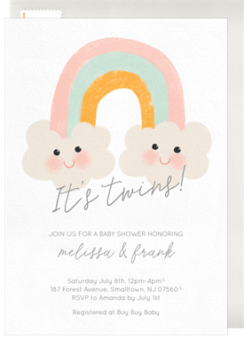 'Happy Rainbow' Baby Shower Invitation