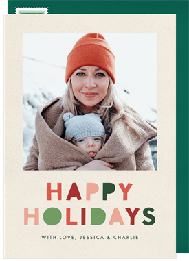 'Blocky Holidays' Holiday Greetings Card