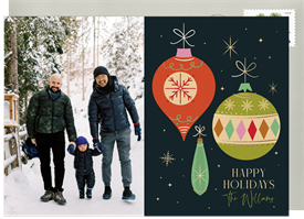 'Retro Decorations' Holiday Greetings Card