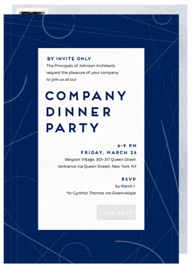 'Modern Lines' Dinner Invitation