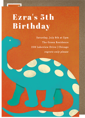 'Brontosaurus Pal' Kids Birthday Invitation