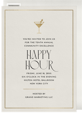 'Golden Icon' Happy Hour Invitation