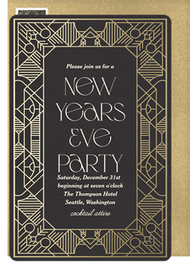 'Modern Royale' New Year's Party Invitation